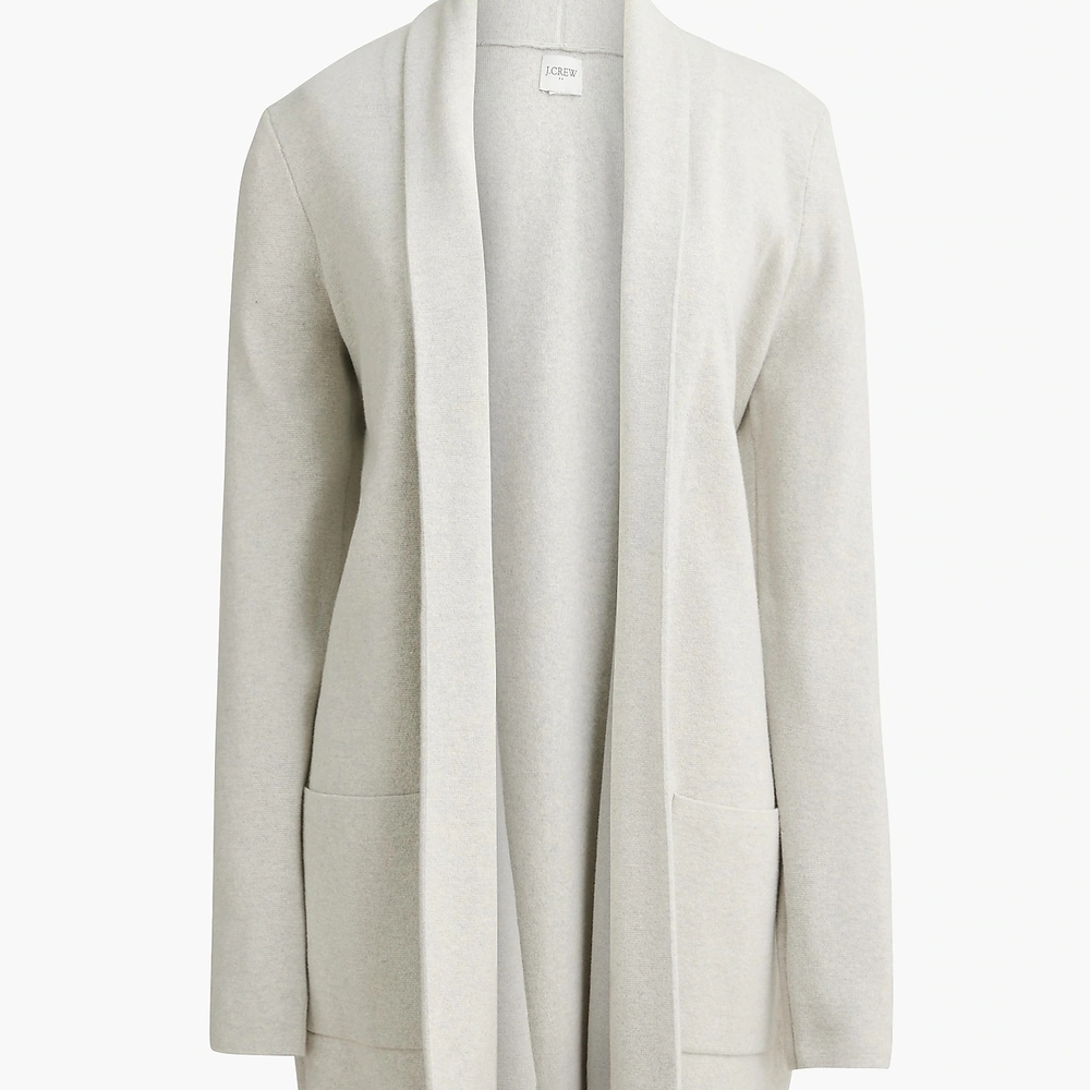 J. Crew Light Gray Open-Front Women's Cardigan Sweater